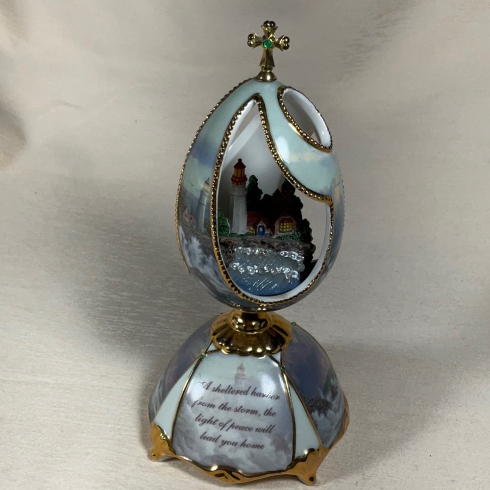 2005 Thomas Kinkaid Conquering the Storm Lights of Faith Musical Egg